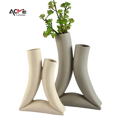Vase Modern Frosted Matte White Porcelain Art Vases Nordic Home Decor Flower Vase Ceramic