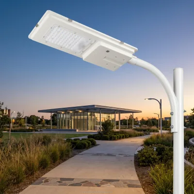 KHT Die-Casting Aluminum All in One 25W 3250Lm PIR Sensor Solar Street Light for Outdoor Garden Use CE Certified 6000K Daylight