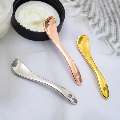 JIY OEM Metal Cosmetic Skincare Spatula Mini Mask Facial Reusable Scoop Makeup Beauty Spoon Customizable Color Logo for Cream