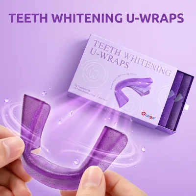 Safe and effect ingredient private label - 7/21 sessions U type white strips teeth whitening purple