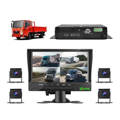 4 Channel Truck MDVR Video Recorder with Metal Shell &Seismic Design,128GB Storage,7-10 Inch Screen for Heavy-Duty Fleet Vehicle