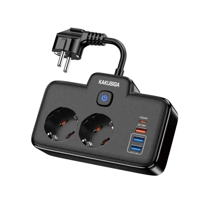 KAKUSIGA New Product Multiple Meticulous Protection 2-position (PD20W+QC3.0/1C3A) Expansion Socket Charger (EU/GER)