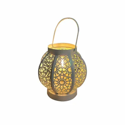 Atmosphere Led Wind Lantern Iron Hurricane Lantern Candle Holder Lighting Table Decoration Retro Home Decor
