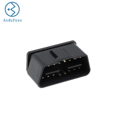 J1962 OBDII Connector Right Angle Bent Pin Brass Contact PA66 Housing Automotive Diagnostic Adapter Fit Engine Code Reader