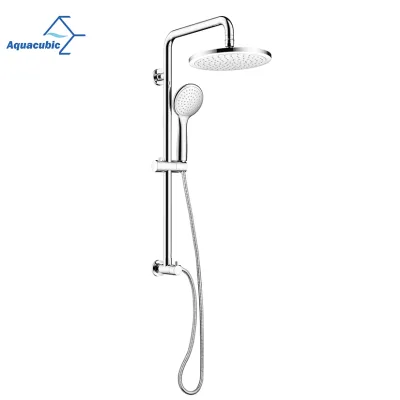 Aquacubic Rain Shower Heads System Sliding bar with Height Adjustable High Pressure Handheld Shower Head