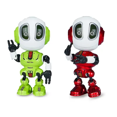 Alloy Robot Model Toy Multi-Function LED Music Recording and Playback Alloy Robot Toys With Sensing Mini Voice Control Robots
