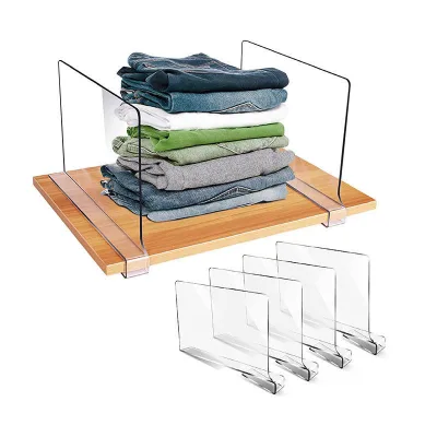 Top Popular Acrylic Storage Organizer Shelf Dividers Wardrobe Clothes Separator Dividers for Room