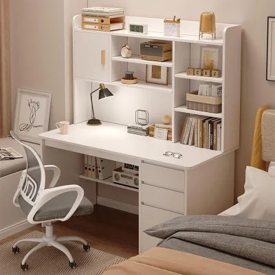 Wood Modular Eco-Friendly Executive Computer Desks with Integrated Bookshelves for Bedrooms Family Student Office Use