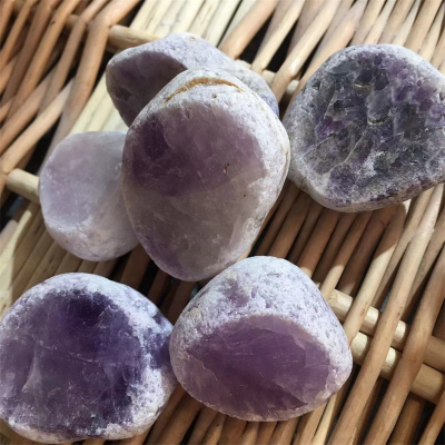 Natural polished Emma Eggs Amethyst Rose Quartz rough crystal healing stone crystal gravel tumble stones