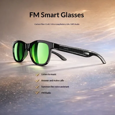 F09  Audio Glasses Two-in-one with FM Radio, Smart Color-changing LensesOutdoor Sunglasses for Listening to Music