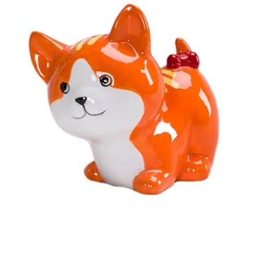 Novelty Ceramic Decorative Art Dog Saving Pot Piggy Bank Creative Money Hand Painted ODM Gift & Craft