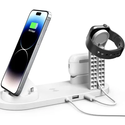 Bestseller 2023 Four in One Mobile Wireless Charger Suitable for Apple Phone Earphones, Watches, Iwatch Stand, Wireless Charging