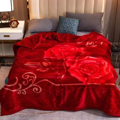 Very Soft Printed Flower and Animal Patterns Raschel Blanket Throw Blanket for Bed Home