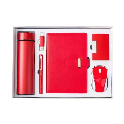 Business Gift Set Combination of Vacuum Cup Pen USB Flash Drive Name Card Holder Mouse Notebook-for Professional Use