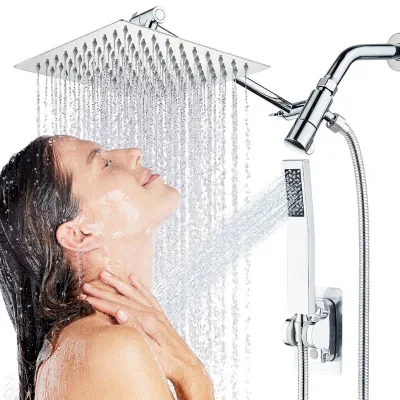 For Cross-Border Shower Kits Pressurized 8-Inch Chrome Plated Stainless Steel Ceiling and Handheld Showerhead Set