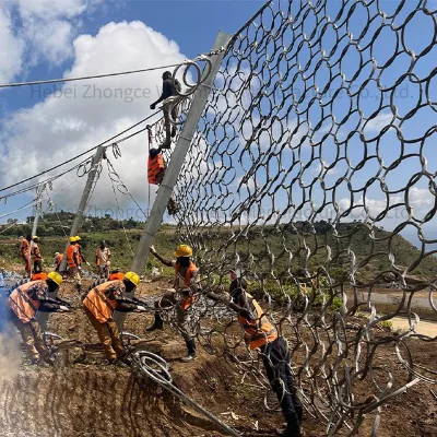 Wholesale Woven Galvanized Steel Rope Mesh Rockfall Protection Mesh