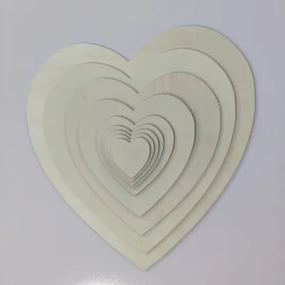 Eco-Friendly DIY Love-Shaped Geometric Wood Plate Laser-Cut Wooden Chips for Christmas Square Drawing Features Engraving