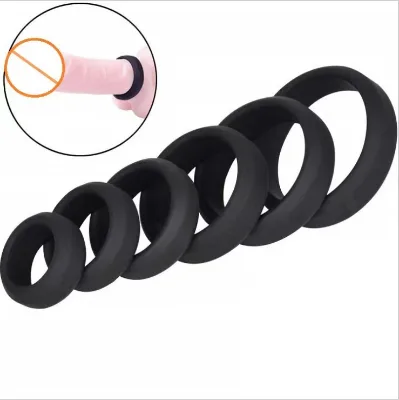 Silicone Lock Ring Penis Men's Delay Ring 6 Pieces Sexy Cock Ring Adult Men Toys