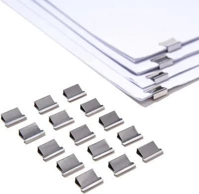 Factory Wholesale High Quality Silver Metal Nickel Binder Clips Reusable Refill for Office School Binds up to 40 Pages