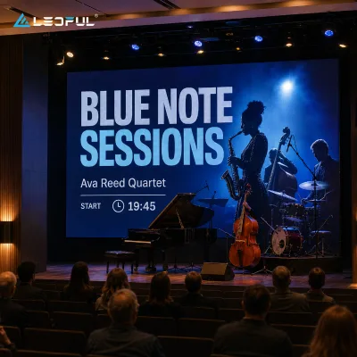Wide LED Concert Scenery Wall P2.6 for Jazz Festival Theater with high refresh and seamless stage backdrop Rental Installation