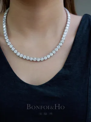 ANSTER Wholesale DEF VVS2 CVD HPHT 14/18K Solid Gold Tennis Necklace Round Cut 1ct Lab Grown Diamond Tennis Chain Link Classic
