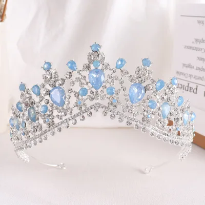 Accept ODM OEM Baroque Crowns for Queens Luxury Rhinestone Bridal Accessoris Couronne Diadems Crystal Tiara Wedding Head Piece