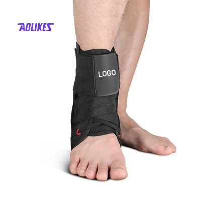 Aolikes Black Adjustable Ankle Brace Lace up Ankle Support Neoprene Ankle Foot Orthosi Brace