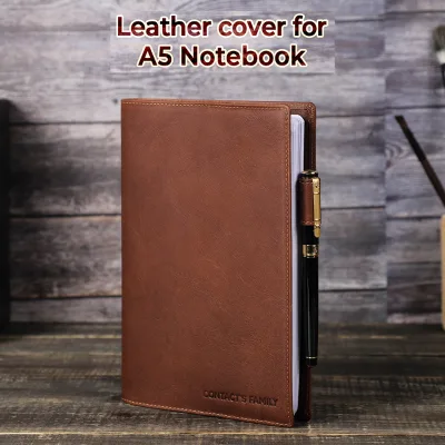 Dropship Vintage Crazy Horse Leather A5 Notebook Journal Cover Custom Minimalist Handmade Book Sleeve With Pen Loop