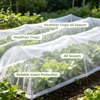 Top Quality Sturdy Insect Proof Net With 100% Virgin HDPE for Greenhouse Double Edge Round Wire Stabilized Robust Perforated