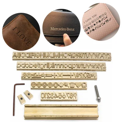 Movabletype Printing Brass Lettters Stamps Cnc Engraving Number Alphabet Symbol Character for Hot Stamping Paper Leather Craft