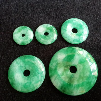 White Background Qingyang Green Glass Jadeite Peace Pendant Handmade Creativity Send for Boyfriend or Girlfriend