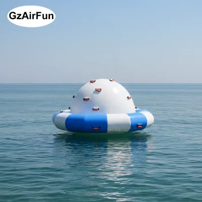 UFO Saturn Shaped Inflatable Water Saturn Rocker, Floating Inflatable Climbing Gyro with Handles for Sea Lake Aqua Park Carnival