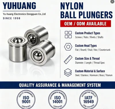 OEM /4 5/16 3/8-16UNC 4x4mm 15N Elasticity Stainless Steel No Step Positioning Beads Ball Catch Latch Ball Point Spring Plungers