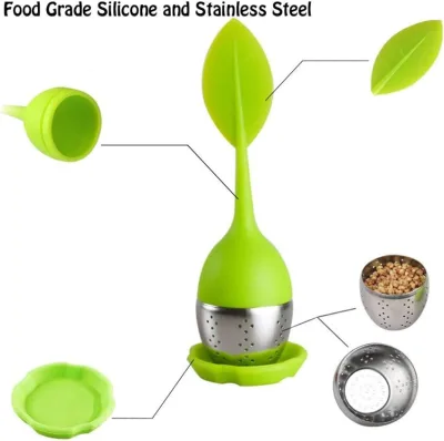 Silicone Tea Infuser for Loose Leaf Tea Leakproof Tea Filter Steeper with Silicone Lids