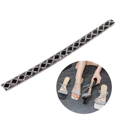 Factory Custom Sequined Women's Sandal Strap Sandal Rhinestone Strap