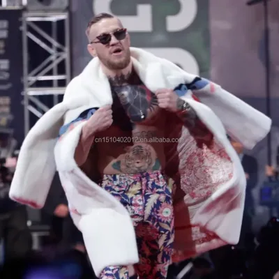 2025 Men's Conor McGregor Mink Coat Faux Mink Long Fashion Trench Coat