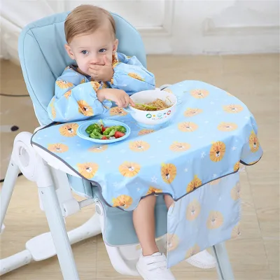 Baby Long Sleeve Overall Bibs for High Chair Waterproof Long Sleeve Waterproof Bib Baby