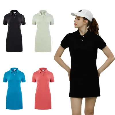 Wholesale Womens Short Sleeve Casual Elegant Polo Dress Custom LOGO