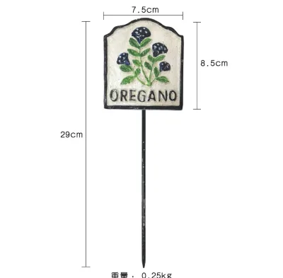 Plant Cast Iron Metal Flower Pot Garden Herbs Markers Stakes Signs Gift Labels