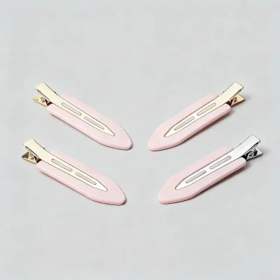 Custom No Crease Hair Clips for Styling White Gold Hair Accessories Makeup No Bend Creaseless Flat Clips for Salon Styling