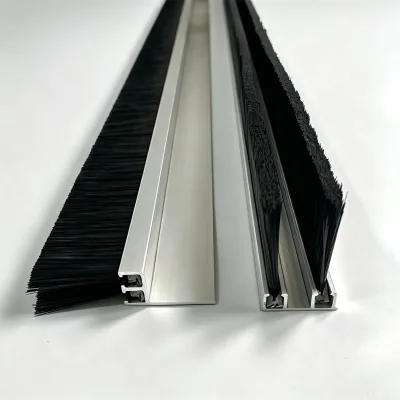 Garage Door Brush Seal, Roll-Up Door Stripping,Aluminum Alloy Base, Ideal for Exterior Doors and Industrial Use