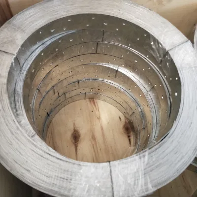 Australia Market Hot Sale  Galvanized Perforated Punch Hoop Iron Strap Banding Tape / Punched Hoop Iron - 30mm Wide X 30m Roll