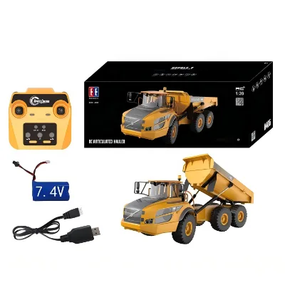 1/20 Volvo Dump Truck Double E E591-003 A40G Engineering Model Car Rc Articulated Self-Discharging Dump Truck with Charger