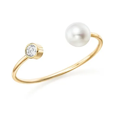 24K Gold Plated Diamond Jewelry Latest Sterling Silver Pearl Ring Settings