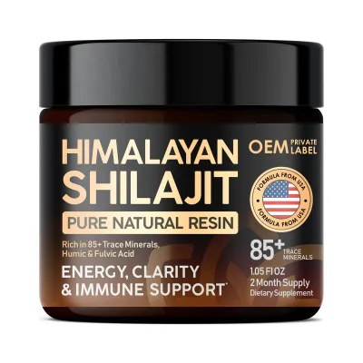 Pure Natural Shilajit Extract Liquid Himalayan Shilajit Resin Rich in 85+ Trace Minerals Humic Fulvic Acid for Energy