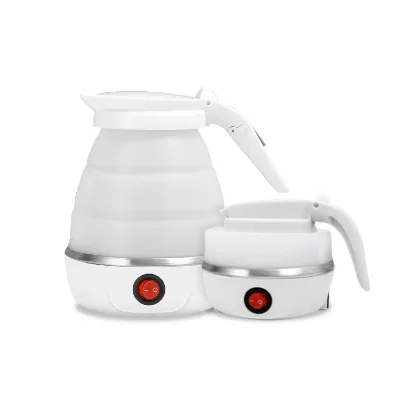 OEM ODM Travel Low Price Folding Food Grade Silicone Wholesale Mini Portable Round Electric Kettle
