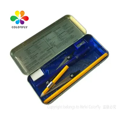 School Stationery Set 13pcs Geometry Box Kids Geometric Tools Mathematical Set Drafting Ruler Set Instrument Box for Children
