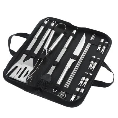 Stainless Steel Outdoor Camping BBQ Tool Set 18-Piece Easily Cleaned Custom Logo
