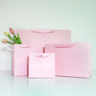 Custom Logo Printed Luxury Kraft Paper Gift Bag with Ribbon Handle for Personalized Shopping Bag