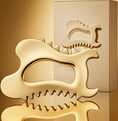 2025 New Arrivals Custom Gold Brass Copper Gua Sha Board with Whitening Feature